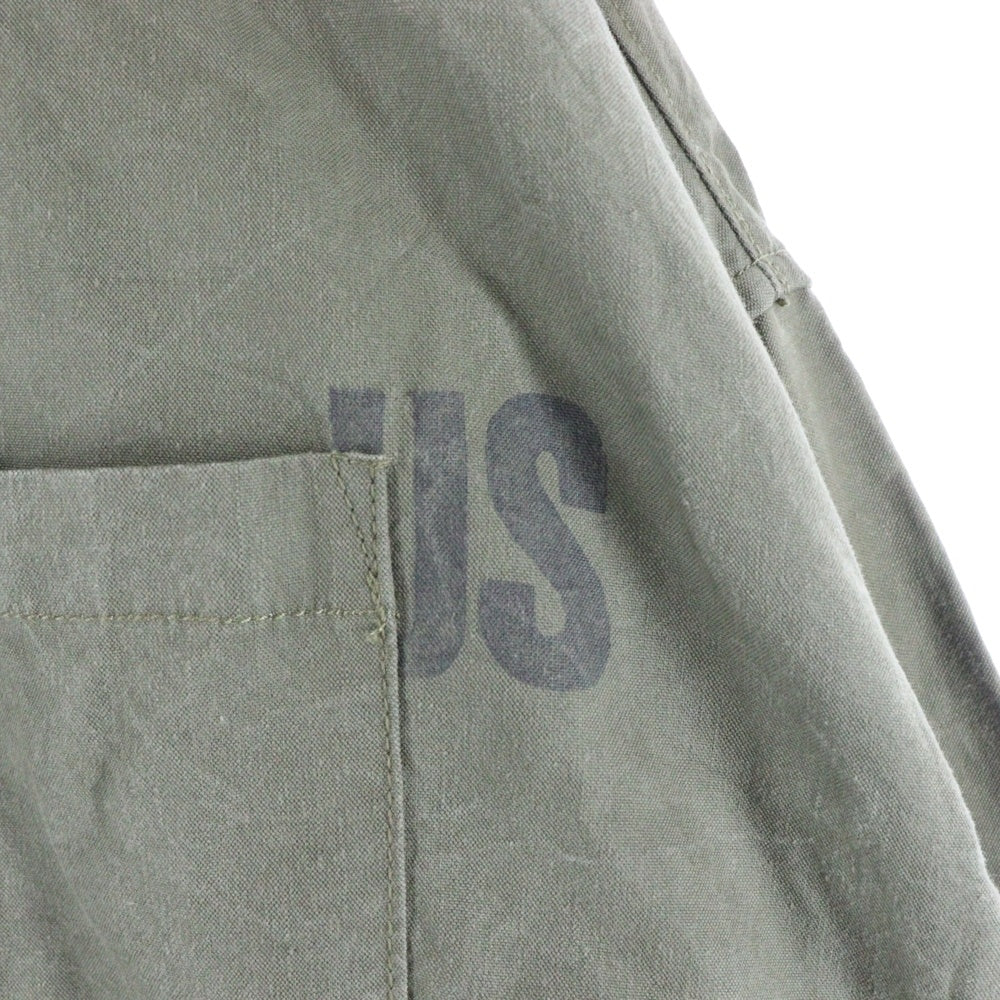 READY MADE(レディメイド) 16AW ×FEAR OF GOD Mandarin Collar Studio Shirt フィアオブゴッド マンダリンカラースタジオシャツ ミリタリージャケット ノーカラーシャツ サイドジップ