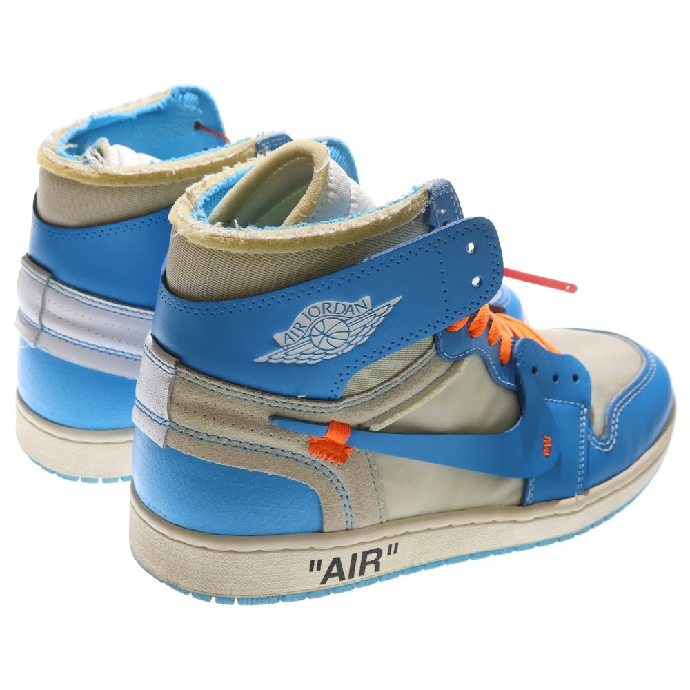 NIKE(ナイキ) ×OFF‐WHITE AIR JORDAN 1 HIGH UNC WHITE/DARK POWDER オフホワイト エアジョーダン1 パウダーブルー ハイカットスニーカー US10.5/28.5cm AQ0818-148