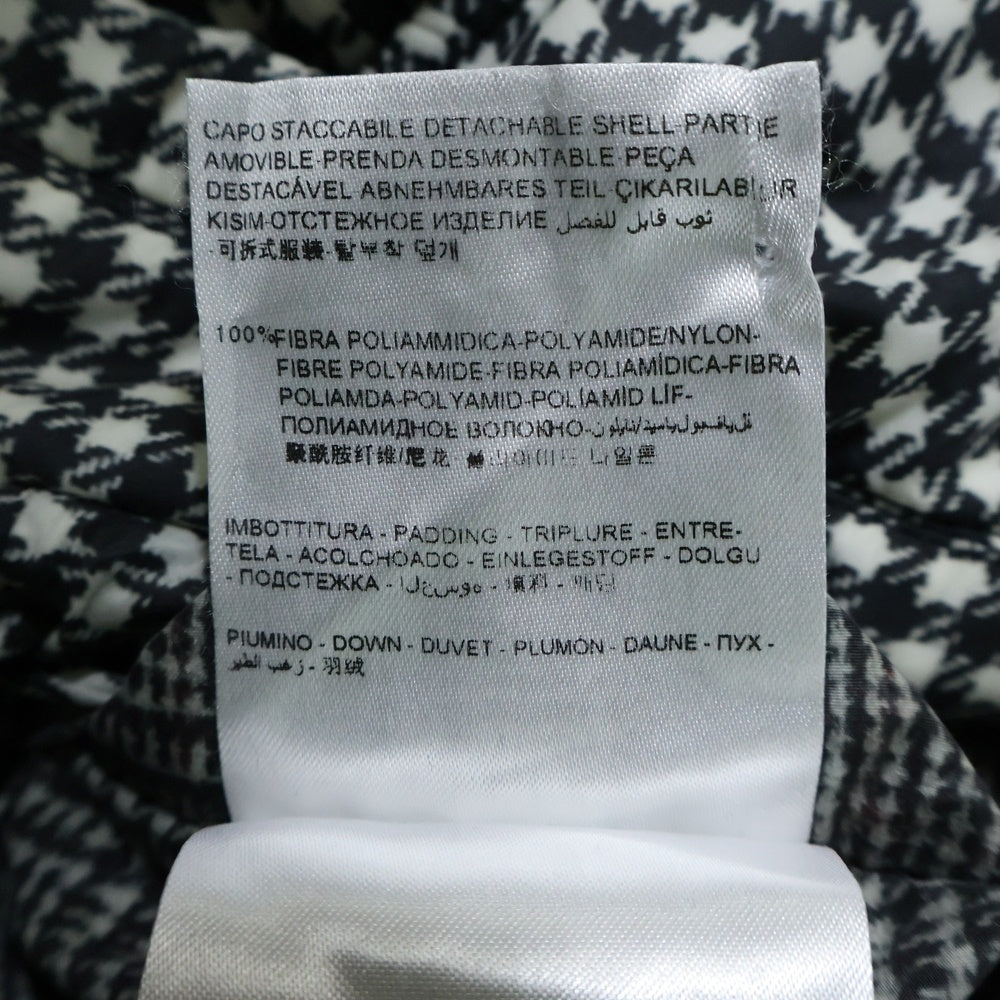 MONCLER(モンクレール) GAMME BLEU CAPPOTTO Houndstooth 千鳥格子 カッポット ダウンコート ホワイト 12393170031