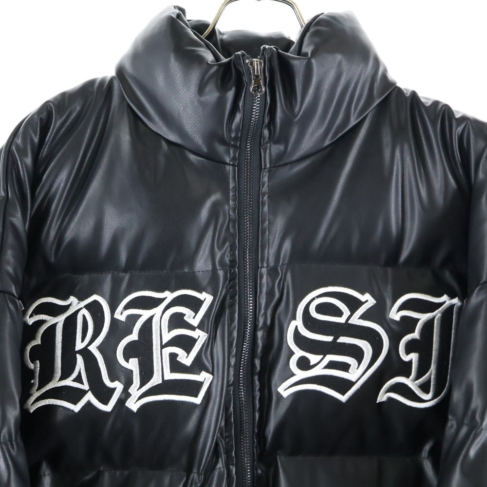 NO BRAND(ノーブランド) WOSS world of street style 中綿 アウター ジャケット フェイクレザー ブラック