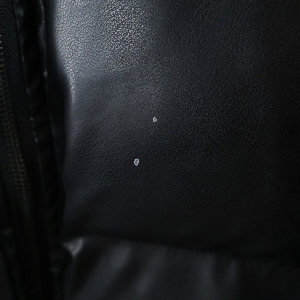 NO BRAND(ノーブランド) WOSS world of street style 中綿 アウター ジャケット フェイクレザー ブラック