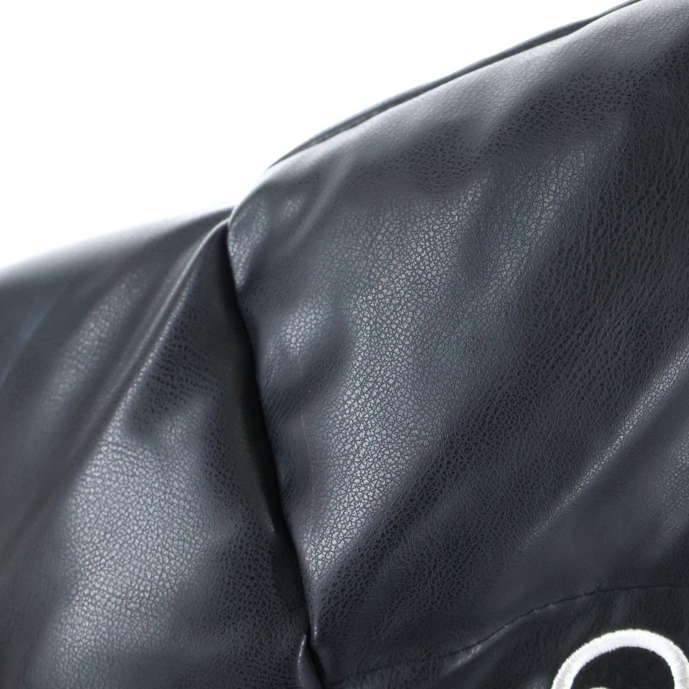 NO BRAND(ノーブランド) WOSS world of street style 中綿 アウター ジャケット フェイクレザー ブラック