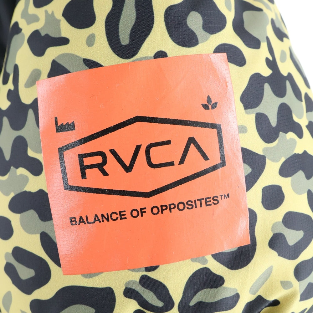 RVCA(ルーカ) クルーシャル パファー ジャケット 中綿 レオパード フィーディ BC042778 イエロー