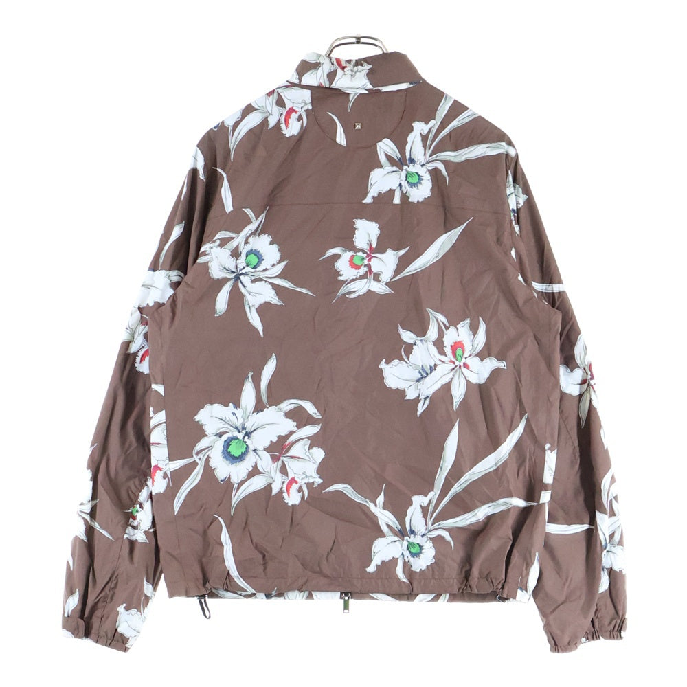 VALENTINO(ヴァレンティノ) Floral フローラル総柄 ナイロンジャケット ブラウン