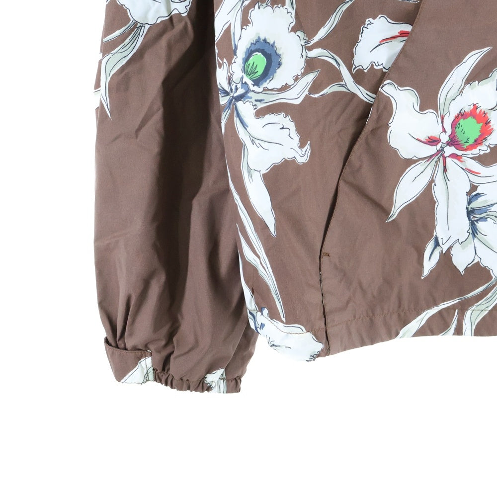 VALENTINO(ヴァレンティノ) Floral フローラル総柄 ナイロンジャケット ブラウン