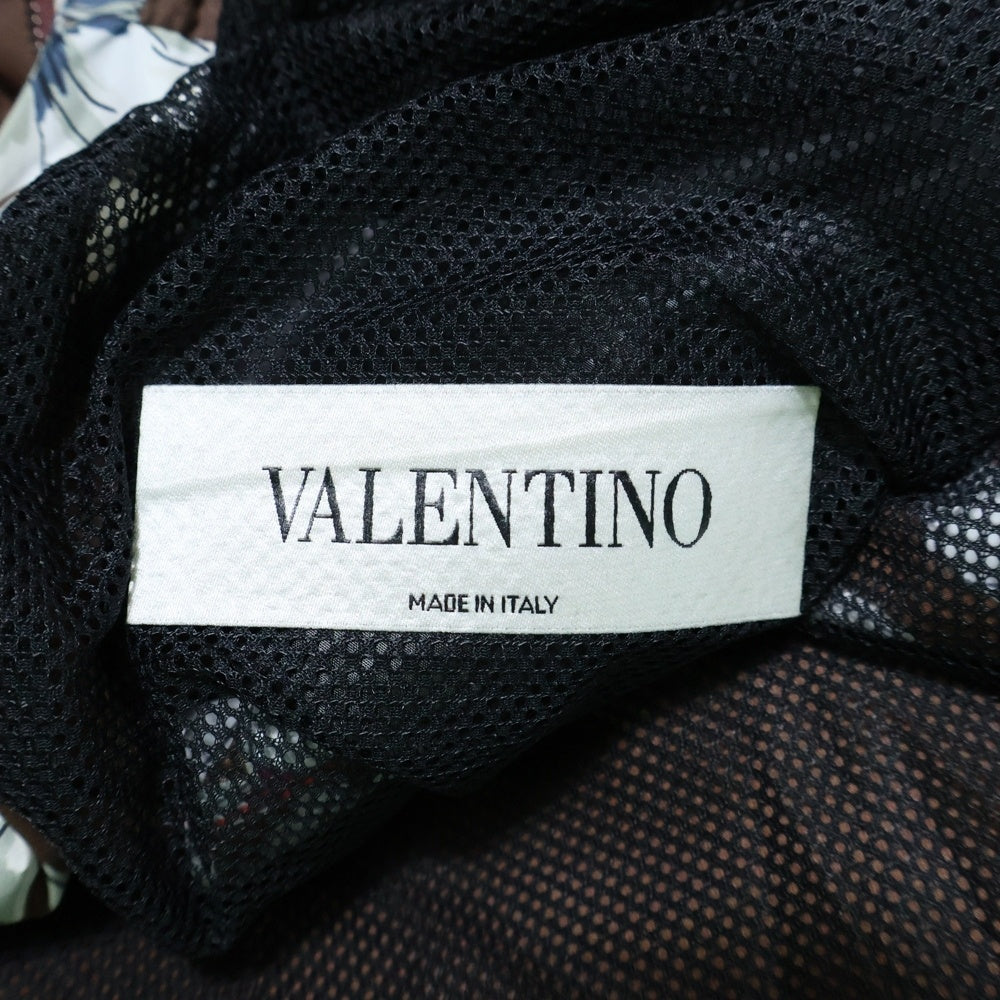 VALENTINO(ヴァレンティノ) Floral フローラル総柄 ナイロンジャケット ブラウン