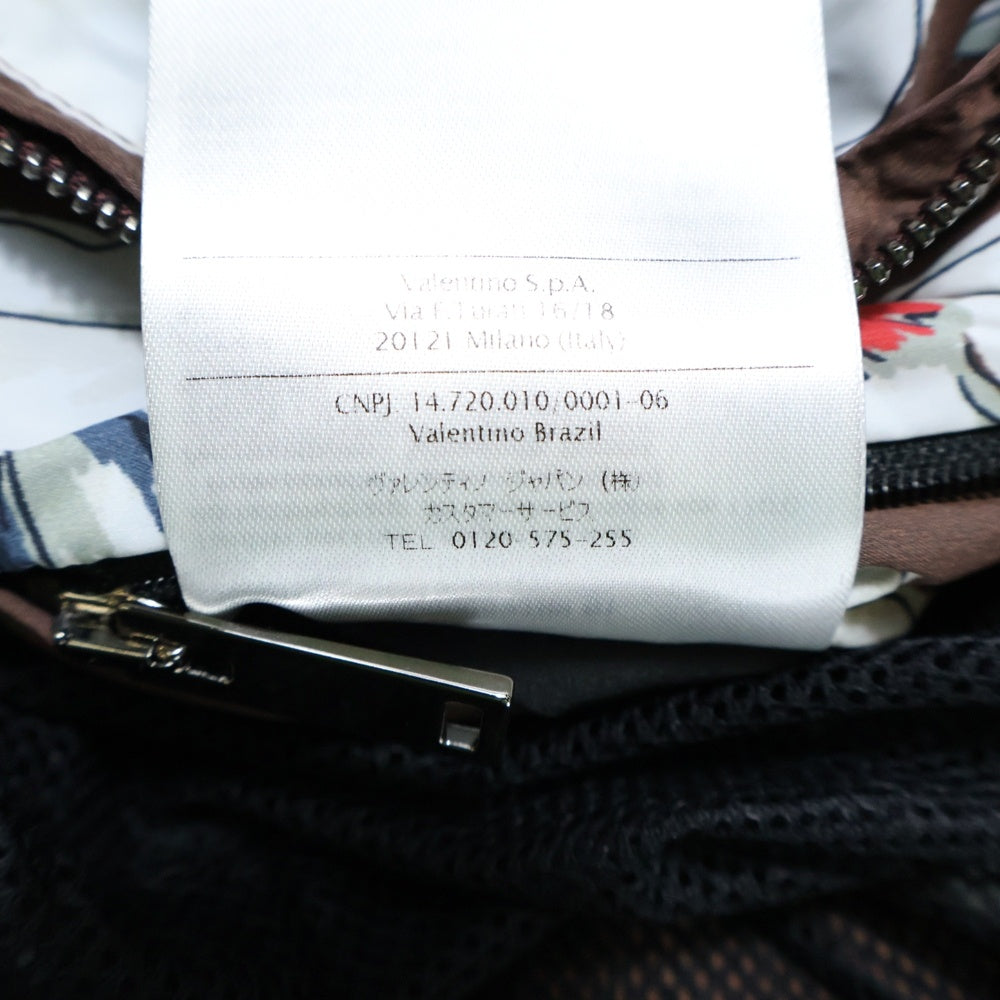 VALENTINO(ヴァレンティノ) Floral フローラル総柄 ナイロンジャケット ブラウン