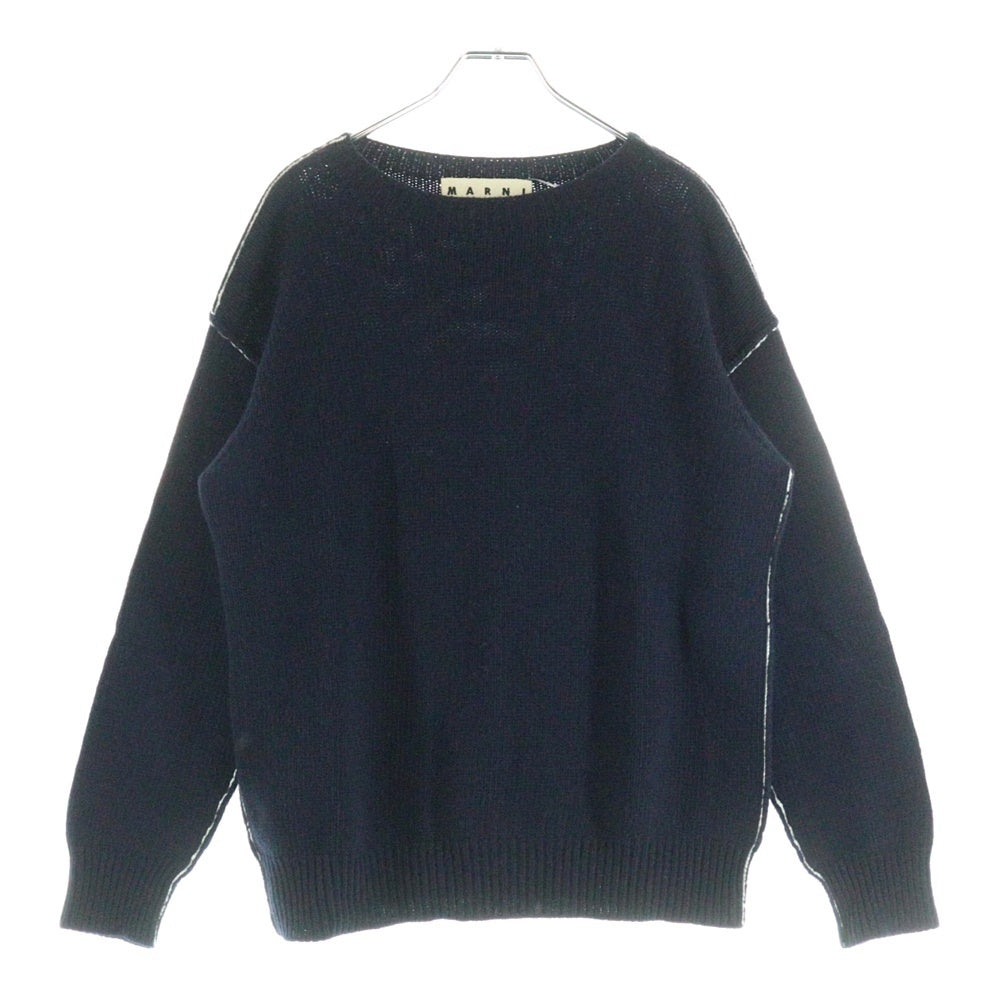 MARNI(マルニ) ステッチ ウール ニット 長袖セーターネイビー W14GCMGQ06Q00FH558-00B90
