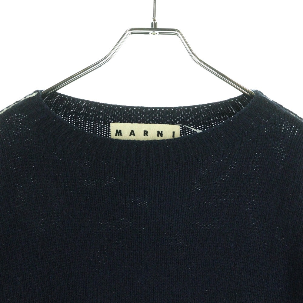 MARNI(マルニ) ステッチ ウール ニット 長袖セーターネイビー W14GCMGQ06Q00FH558-00B90