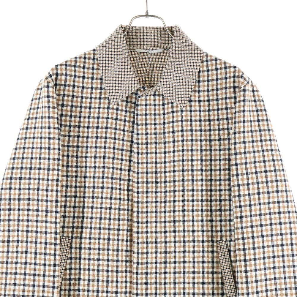 VALENTINO(ヴァレンティノ) チェック総柄 ウール ロングコート