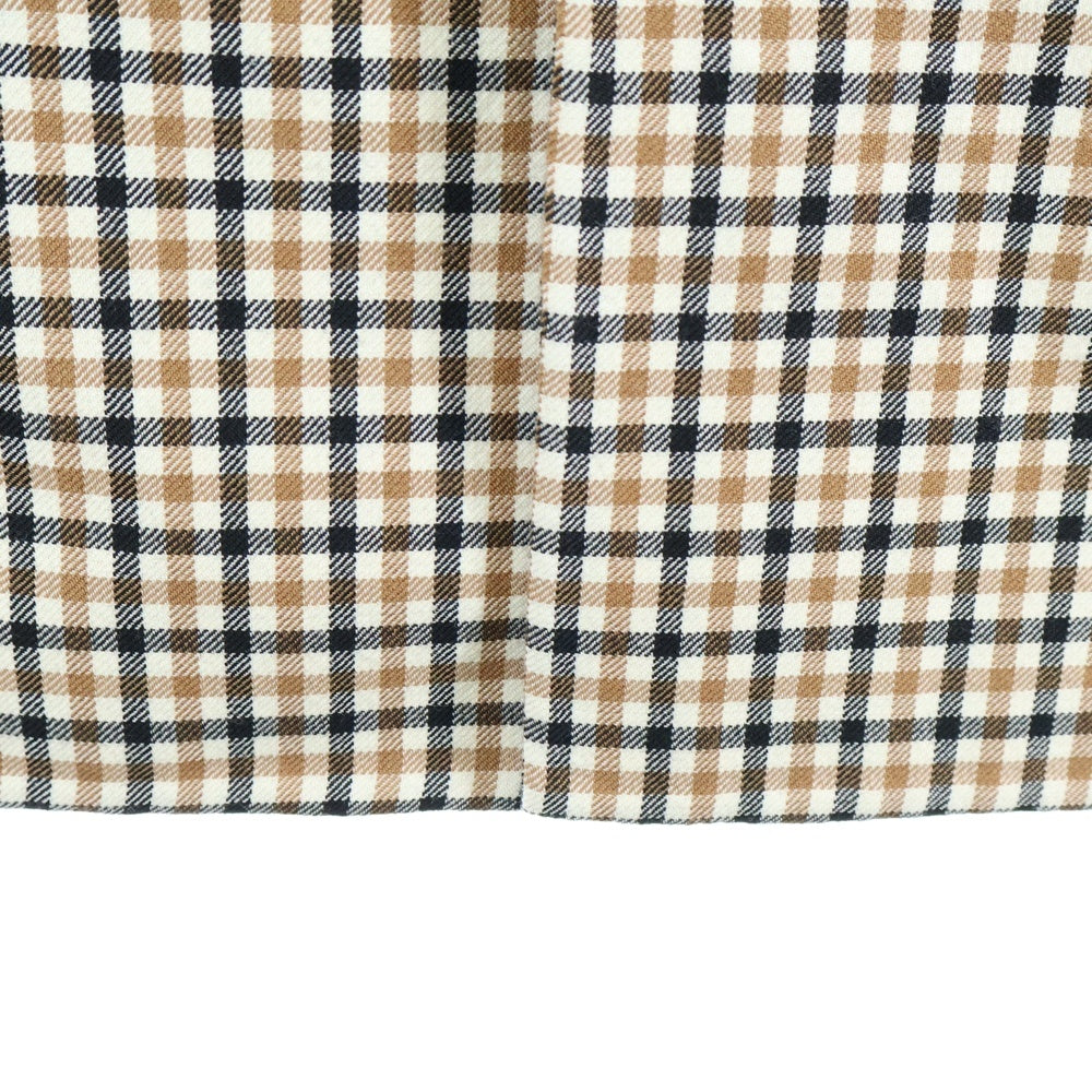 VALENTINO(ヴァレンティノ) チェック総柄 ウール ロングコート ホワイト/ブラウン