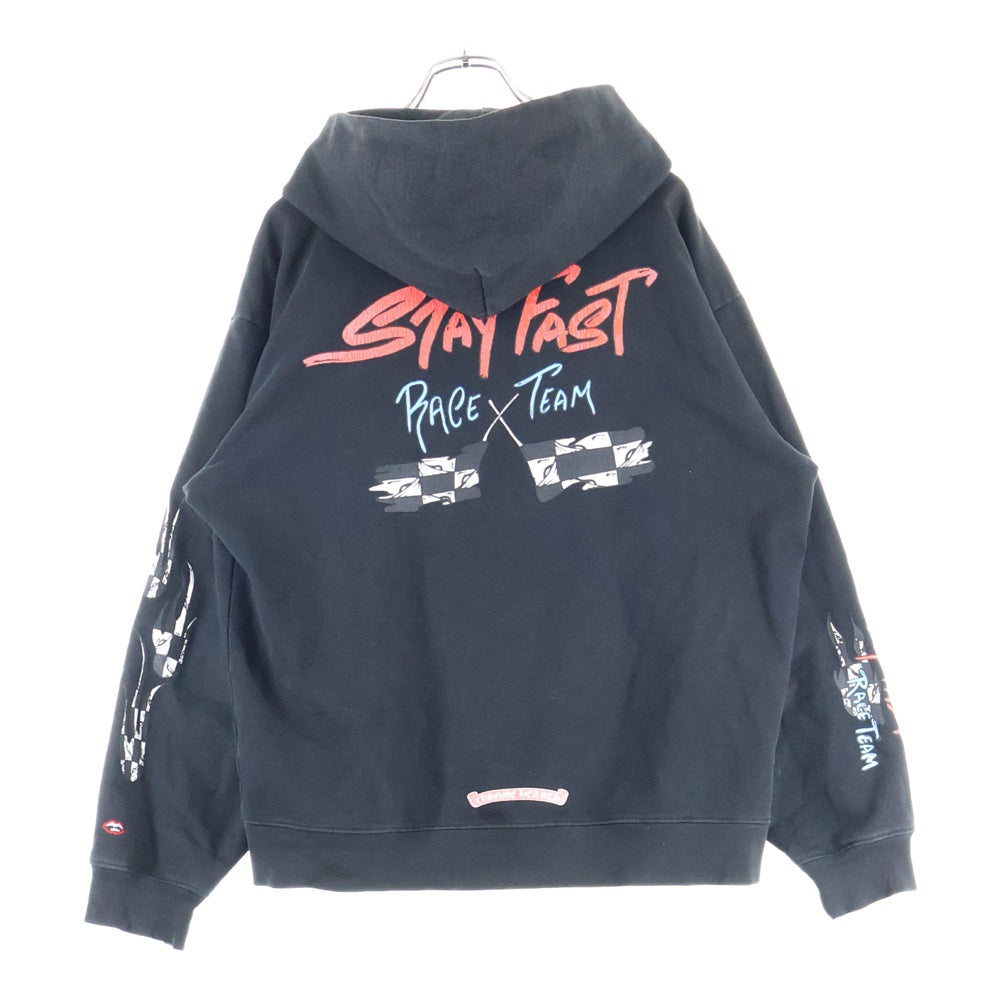 CHROME HEARTS(クロムハーツ) ×MATTY BOY PPO STAY FAST RACE TEAM HD PLVR マッティボーイ ステイファスト プルオーバースウェットパーカー ブラック