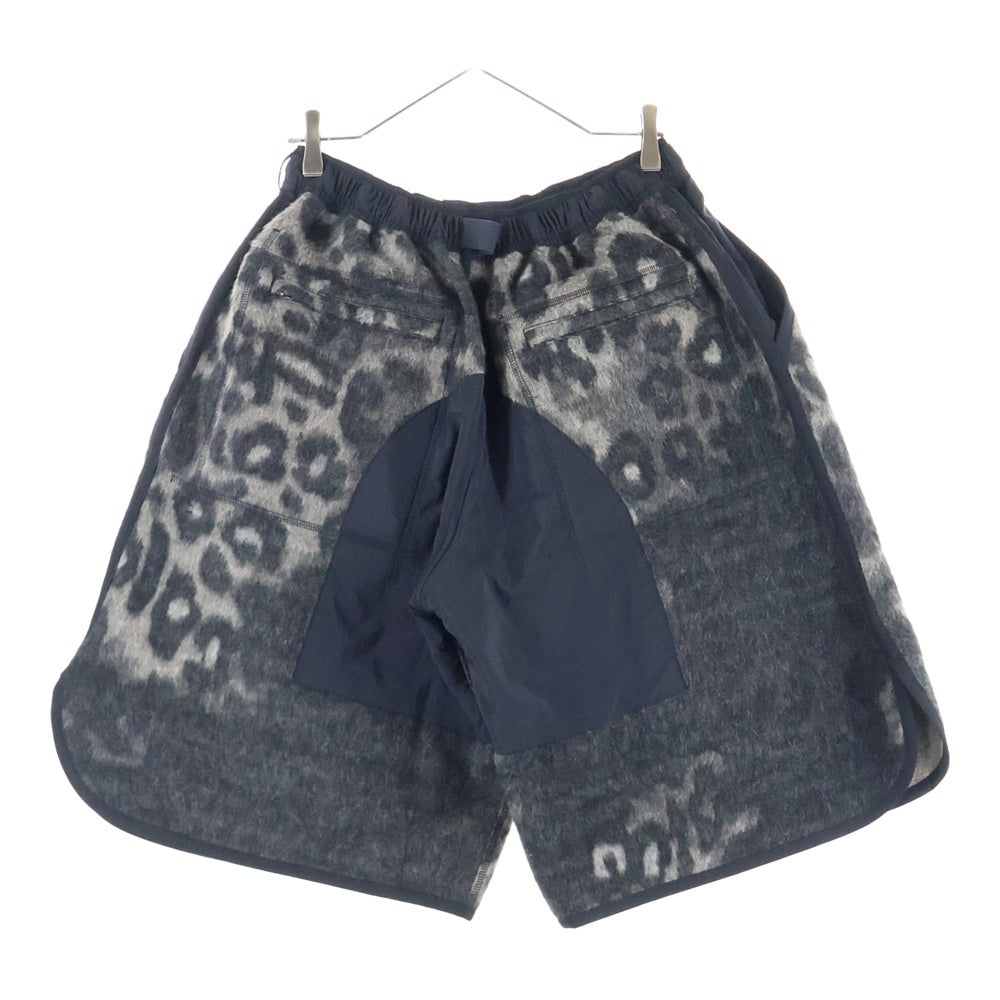Y-3(ワイスリー) M LEO FLEECE FOOTBALL SHORTS レオ フリース フットボールショーツ モヘア ウエストベルト ヒョウ柄 ハーフパンツ ブラック 2JO001