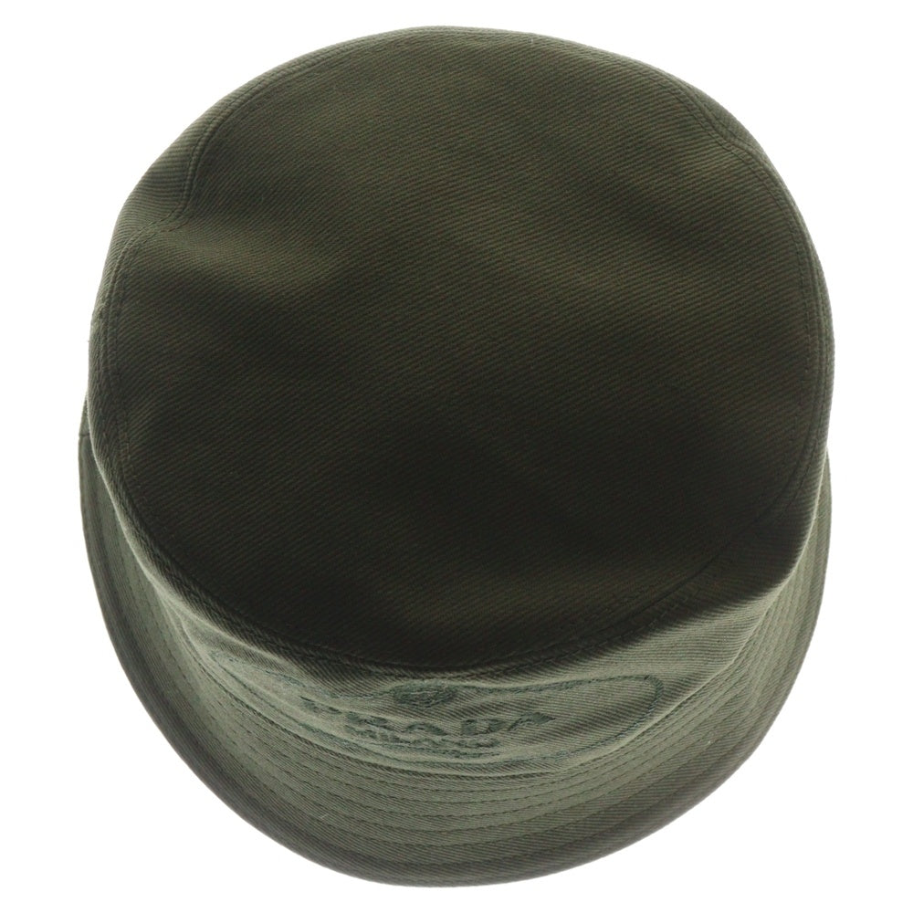 PRADA(プラダ) フロントロゴ刺繍 バケットハット カーキ