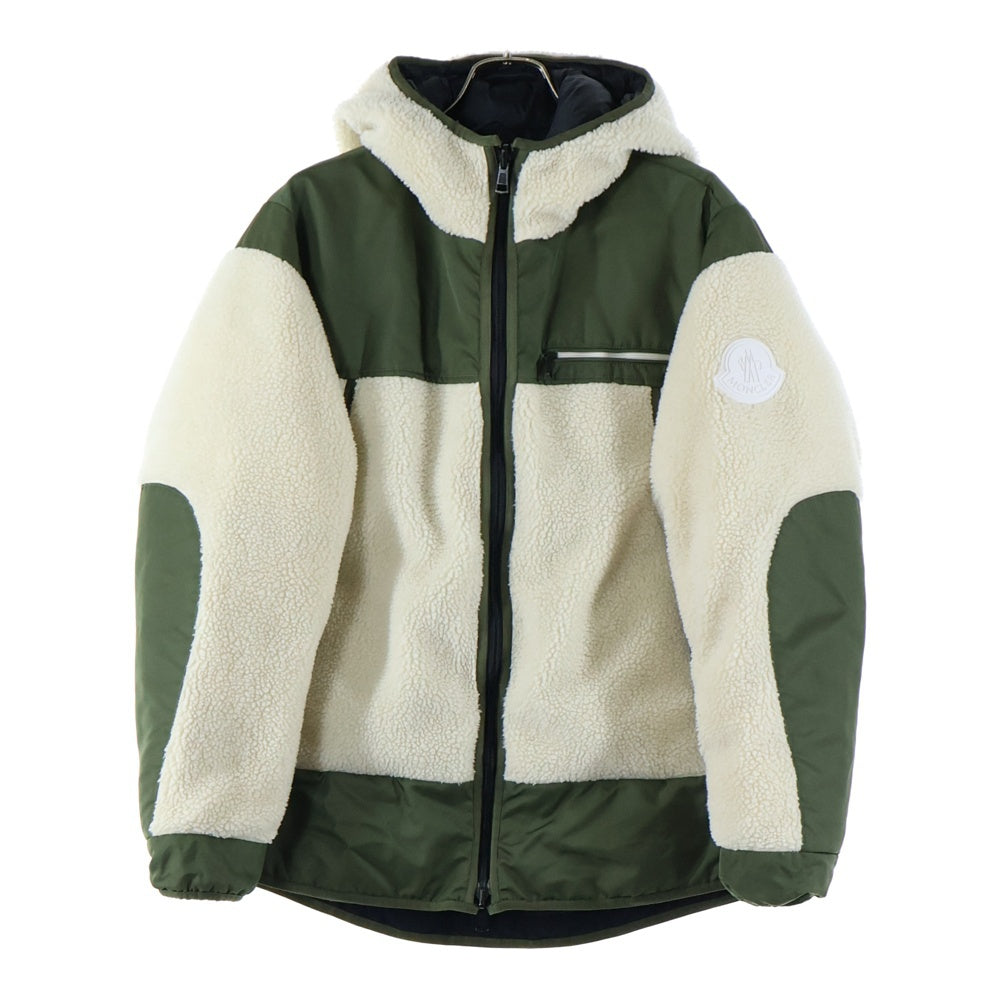 MONCLER(モンクレール) 21aw Goustan MCGOUSTAN リバーシブル ダウンジャケット ナイロン ボア G20911A00048 ホワイト ブラック