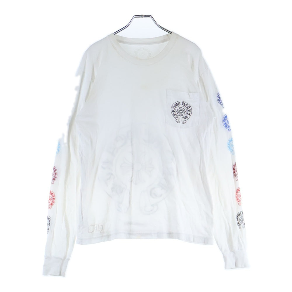 CHROME HEARTS(クロムハーツ) Multi Color Horseshoe L/S Tee マルチカラー ホースシュー プリント ロングスリーブ Tシャツ 長袖カットソー ホワイト