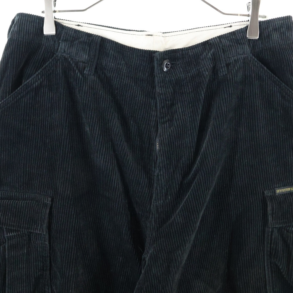 HYSTERIC GLAMOUR(ヒステリックグラマー) コーデュロイ 6ポケットカーゴパンツ TYPE M-65 ブラック 02243AP07
