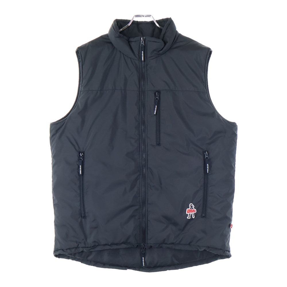 HYSTERIC GLAMOUR(ヒステリックグラマー) VIXEN GIRL ワッペン ミリタリーベスト ヴィクセンガール 中綿 ブラック 02243AV02