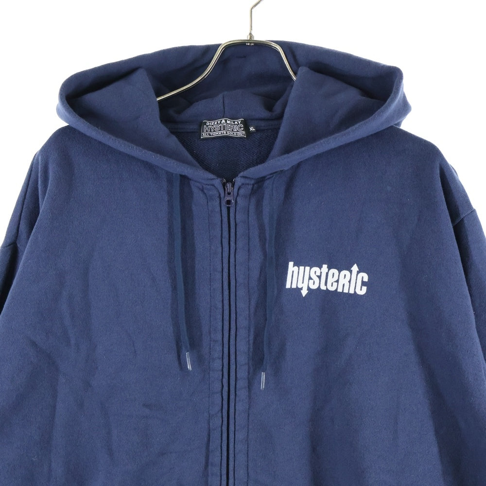 HYSTERIC GLAMOUR(ヒステリックグラマー) I'M WITH THE BAND ルクア大阪限定 ジップアップ パーカー フーディー ネイビー02251CF07