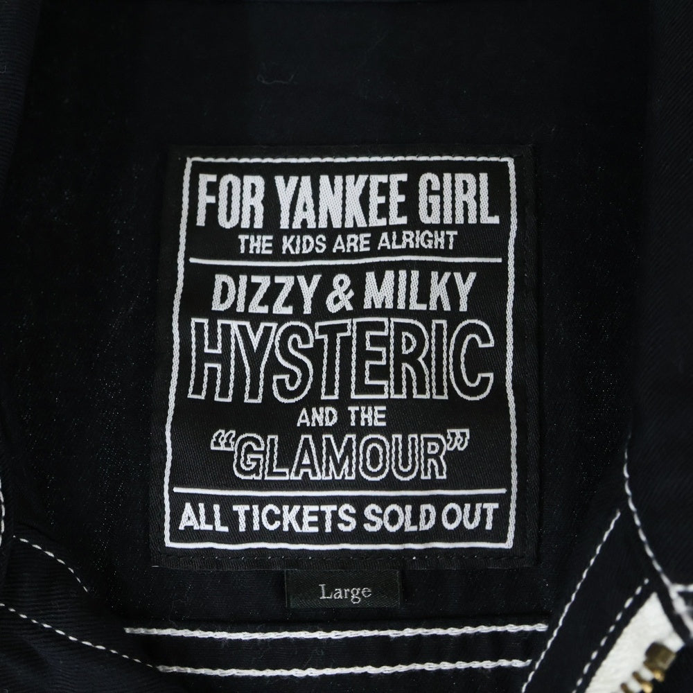 HYSTERIC GLAMOUR(ヒステリックグラマー) SOUND AND VISION ワッペン オールインワン つなぎ ブラック 02251AS01