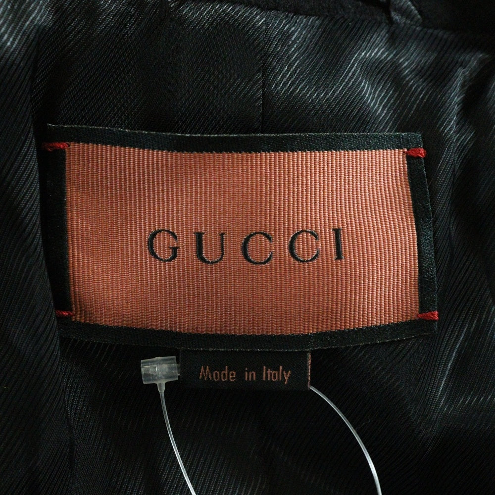 GUCCI(グッチ) イニシャルラインストーン ウール ケープコート ブラック 622522 ZAEF6