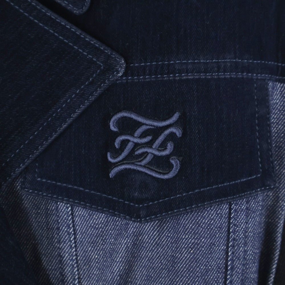 FENDI(フェンディ) ロゴ刺繍 ベロア切替 デニム レディース デニム コート 12CPF-21-2756