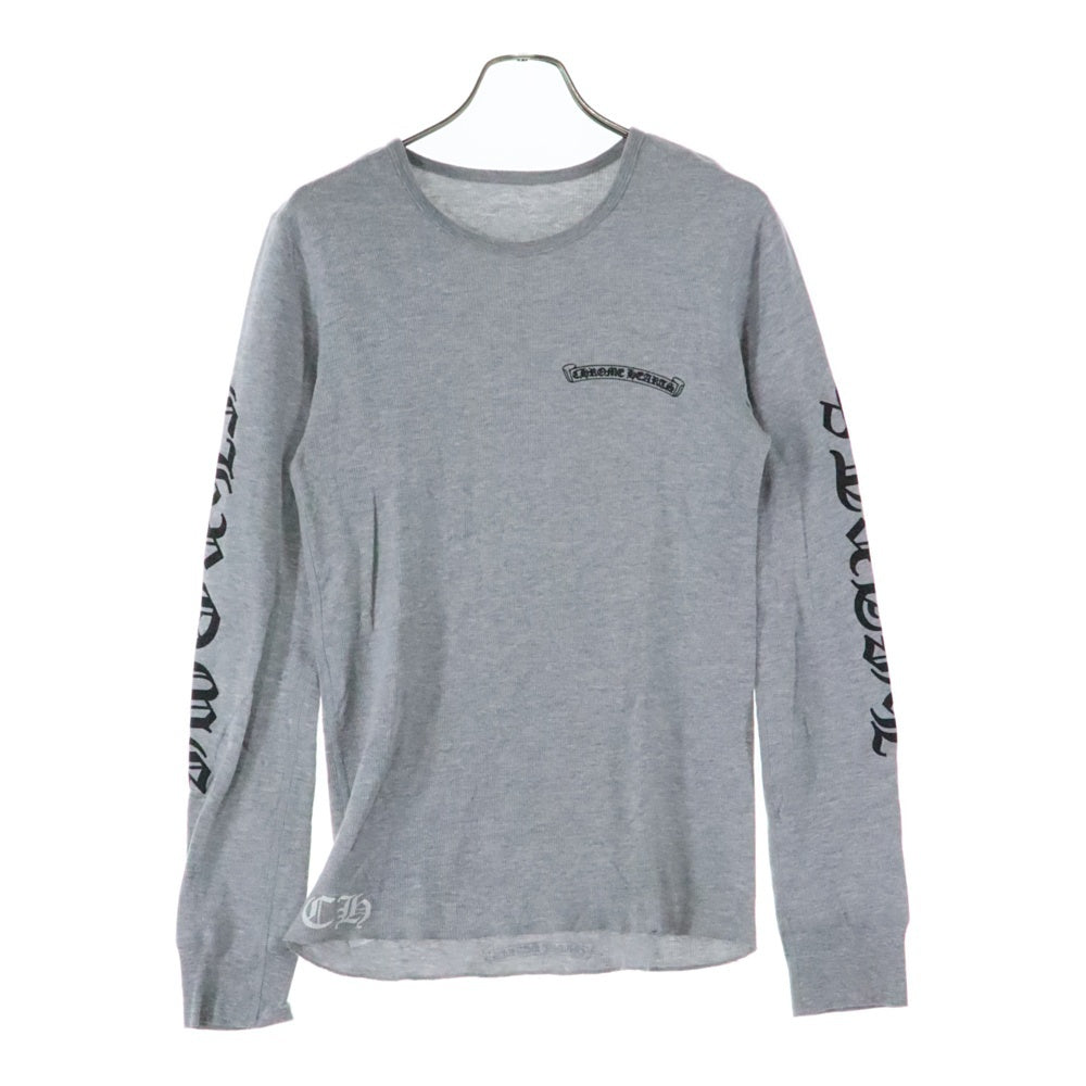 CHROME HEARTS(クロムハーツ) Thermal L S 袖ロゴプリントサーマル長袖カットソー グレー