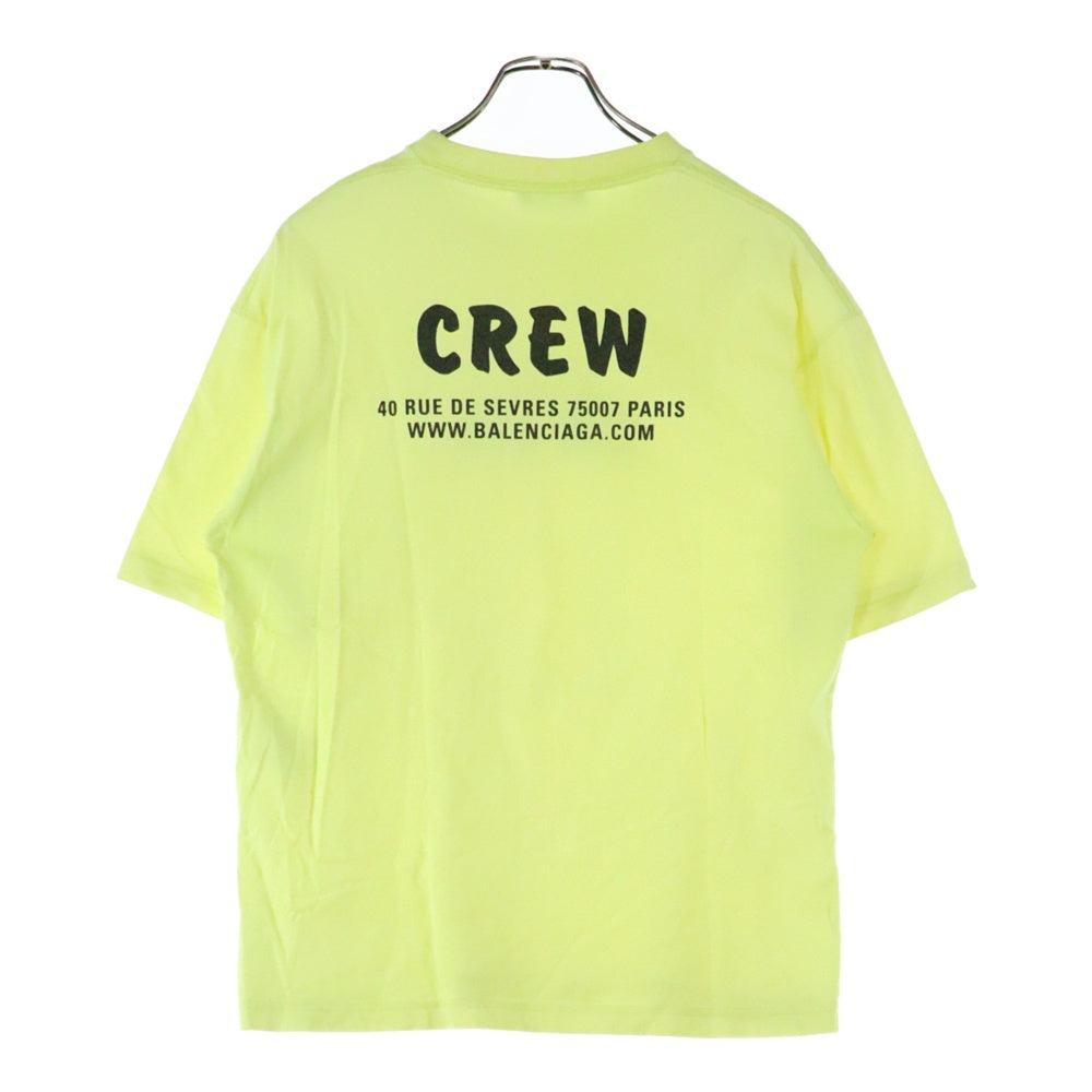 BALENCIAGA(バレンシアガ) 20SS CREWプリント クルーネック 半袖Tシャツ イエロー 612966 TIV24