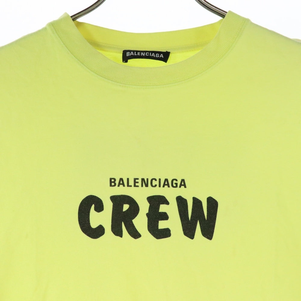 BALENCIAGA(バレンシアガ) 20SS CREWプリント クルーネック 半袖Tシャツ イエロー 612966 TIV24