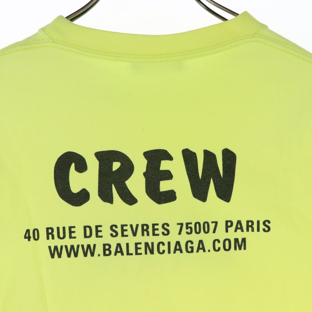 BALENCIAGA(バレンシアガ) 20SS CREWプリント クルーネック 半袖Tシャツ イエロー 612966 TIV24