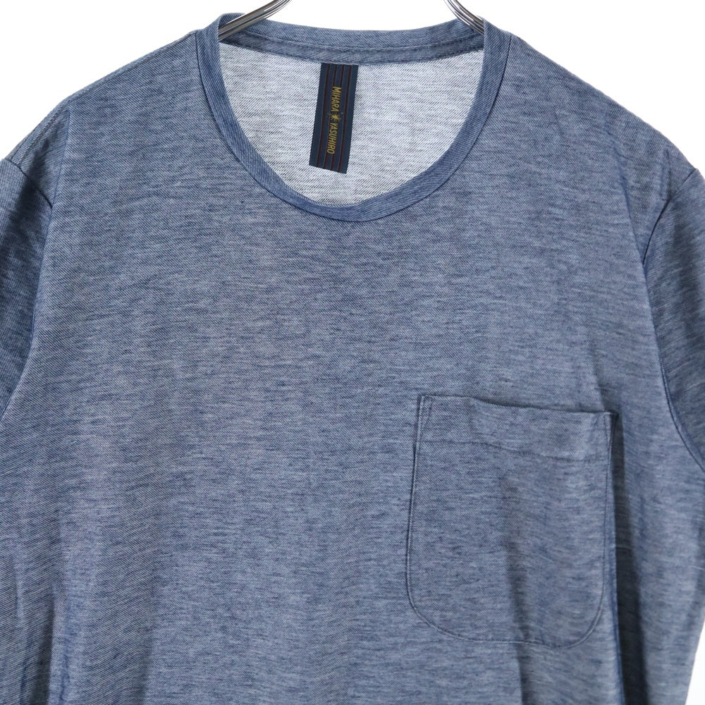 MIHARA YASUHIRO(ミハラヤスヒロ) 双子 ポケット付き クルーネック 半袖Tシャツ ブルー 61673855