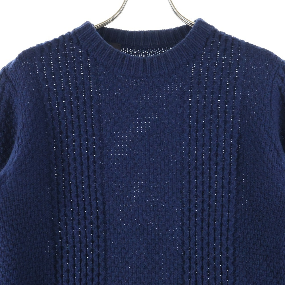 N.HOOLYWOOD(エヌハリウッド) COMPILE クルーネック 長袖 ケーブルニット ブルー 232-KT02