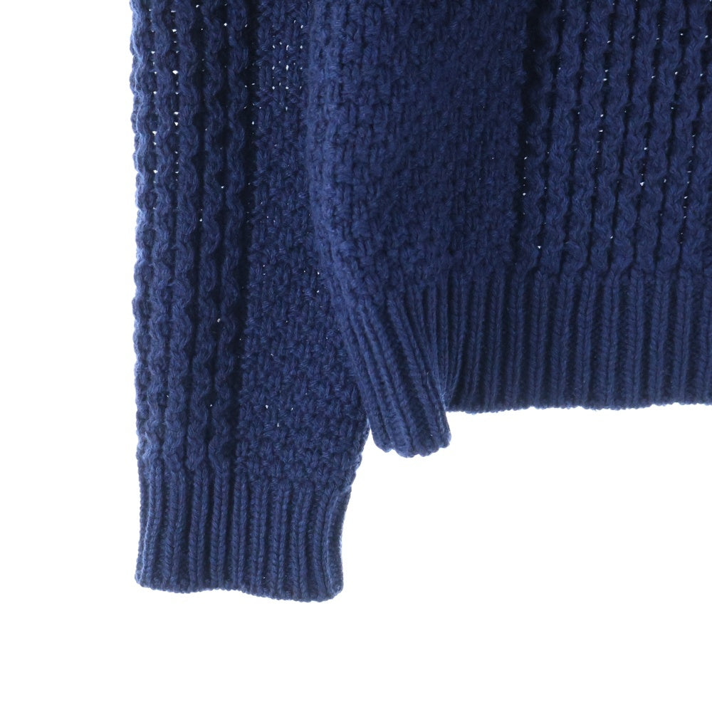 N.HOOLYWOOD(エヌハリウッド) COMPILE クルーネック 長袖 ケーブルニット ブルー 232-KT02