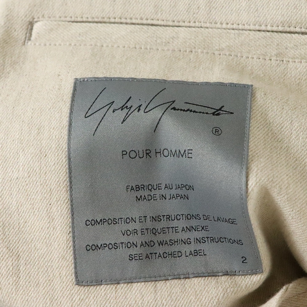 Yohji Yamamoto POUR HOMME(ヨウジヤマモト プールオム) 4ポケット大見返しJ パッチワーク リネン ジャケット アイボリー HZ-J69-305