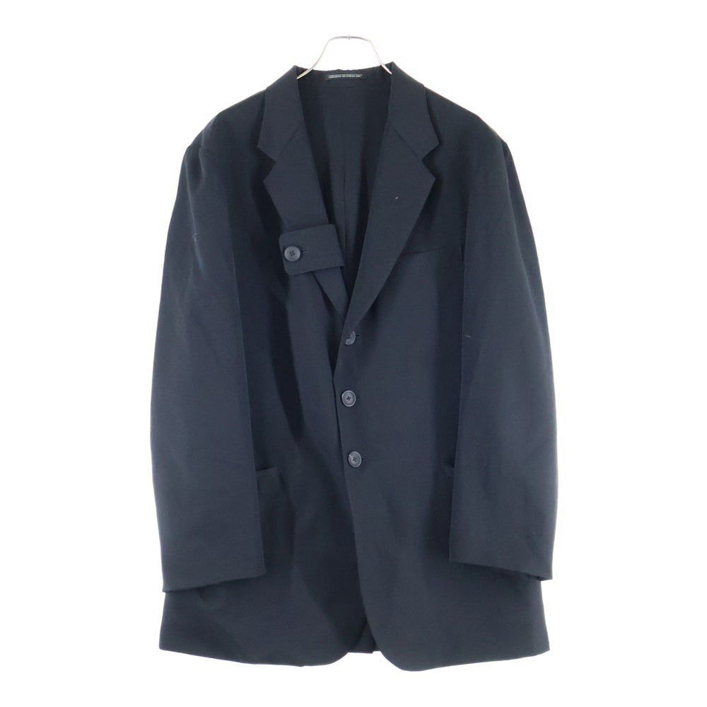 Yohji Yamamoto POUR HOMME(ヨウジヤマモト プールオム) ウールギャバジン フラップポケットリバーシブル テーラードジャケット ブラック HR-J22-100