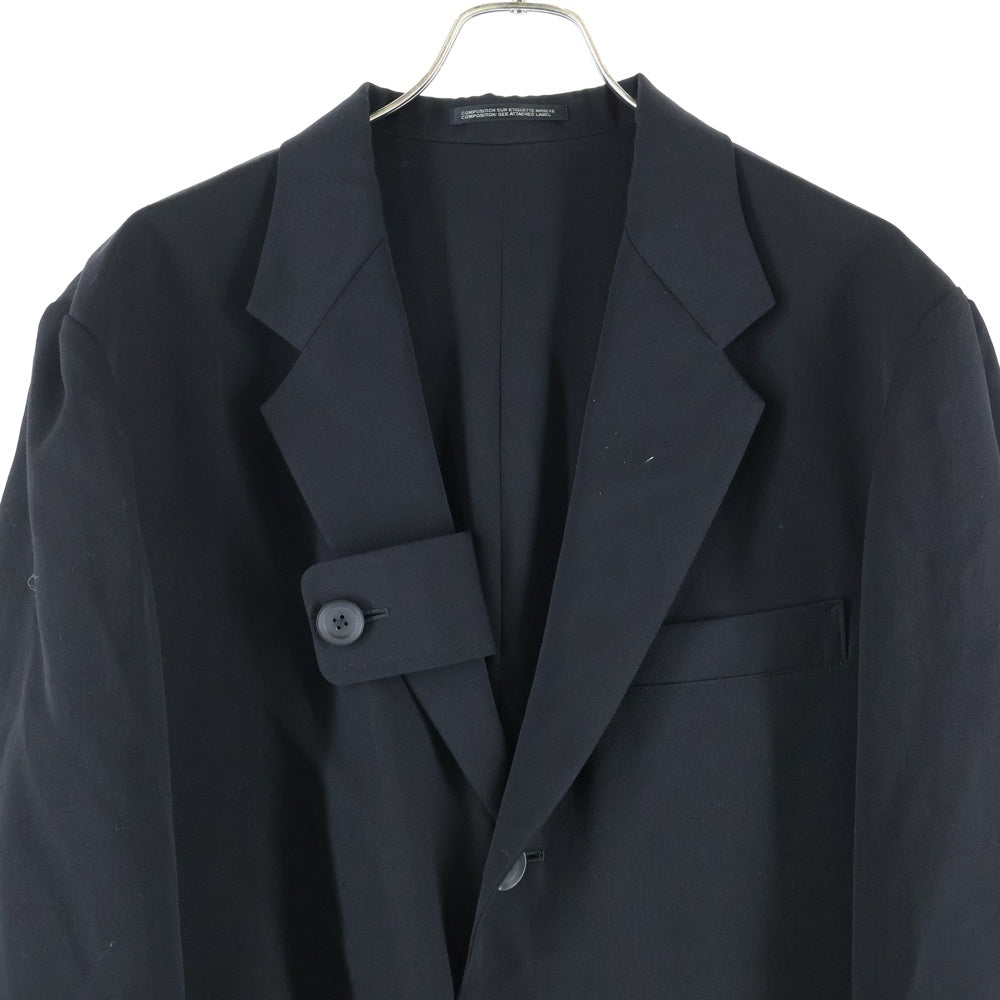 Yohji Yamamoto POUR HOMME(ヨウジヤマモト プールオム) ウールギャバジン フラップポケットリバーシブル テーラードジャケット ブラック HR-J22-100