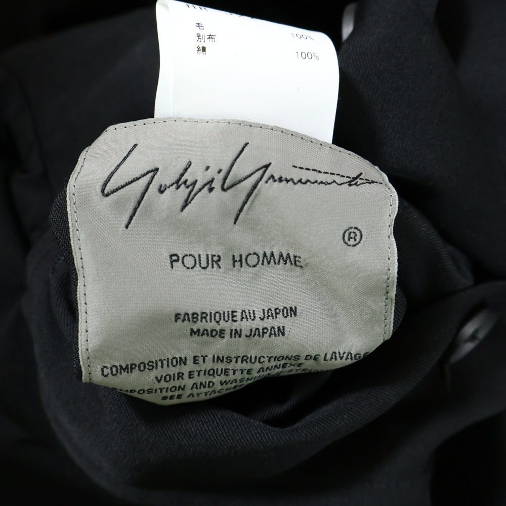 Yohji Yamamoto POUR HOMME(ヨウジヤマモト プールオム) ウールギャバジン フラップポケットリバーシブル テーラードジャケット ブラック HR-J22-100
