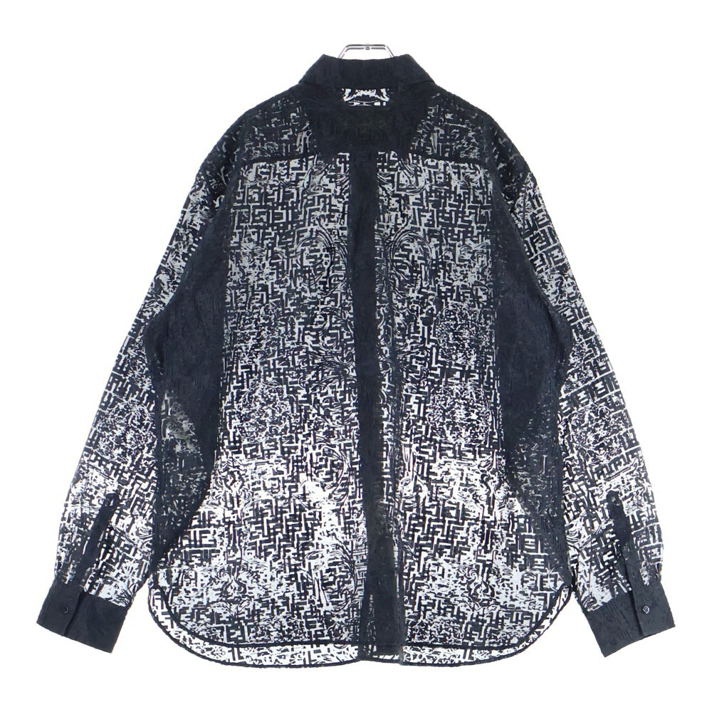 FENDI(フェンディ) ×VERSACE フェンダーチェ シースルーシャツ 長袖シャツ ブラック 12CPF-22-573