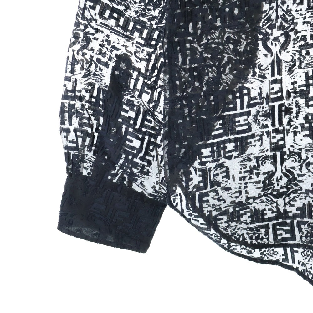 FENDI(フェンディ) ×VERSACE フェンダーチェ シースルーシャツ 長袖シャツ ブラック 12CPF-22-573