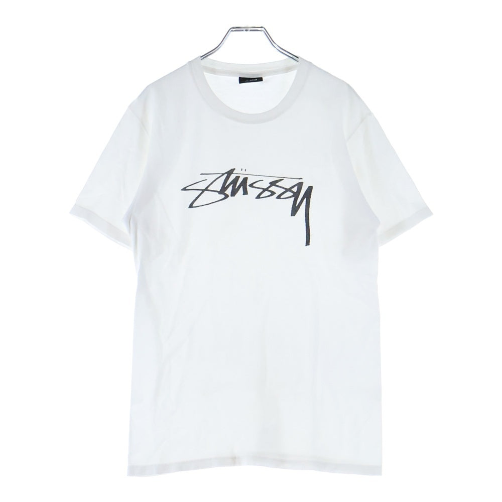 STUSSY(ステューシー) ロゴプリント 半袖 クルーネック Tシャツ ホワイト