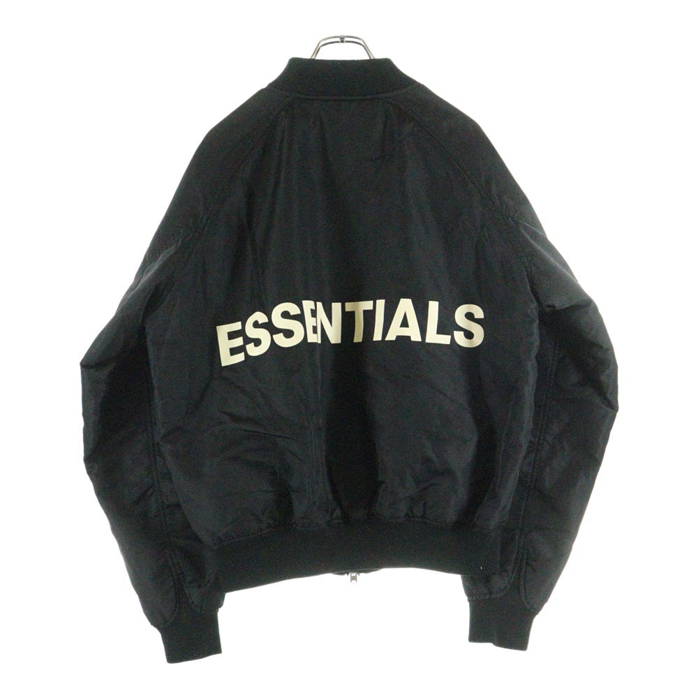 ESSENTIALS FEAR OF GOD(エッセンシャル フィアオブゴッド) バックロゴプリント ボンバージャケット MA-1 フライトジャケット アウター ブラック