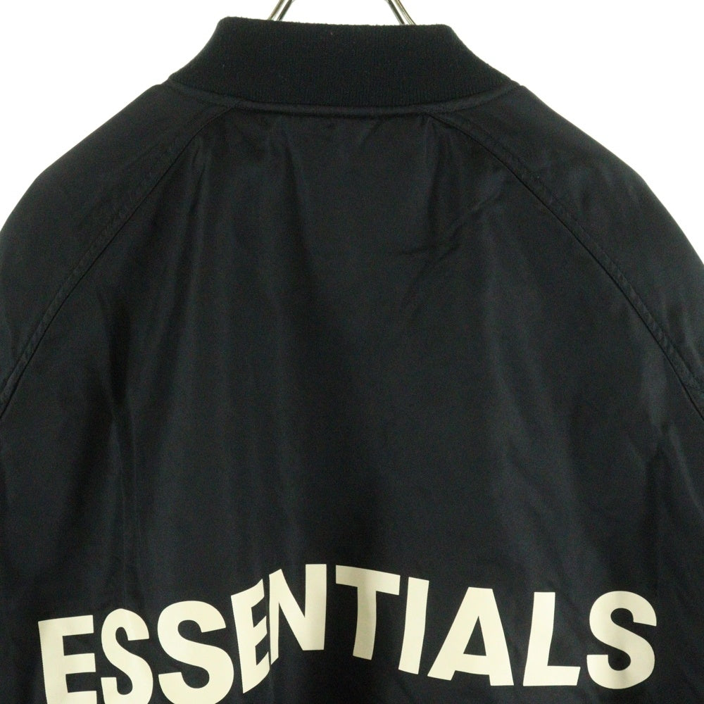 ESSENTIALS FEAR OF GOD(エッセンシャル フィアオブゴッド) バックロゴプリント ボンバージャケット MA-1 フライトジャケット アウター ブラック