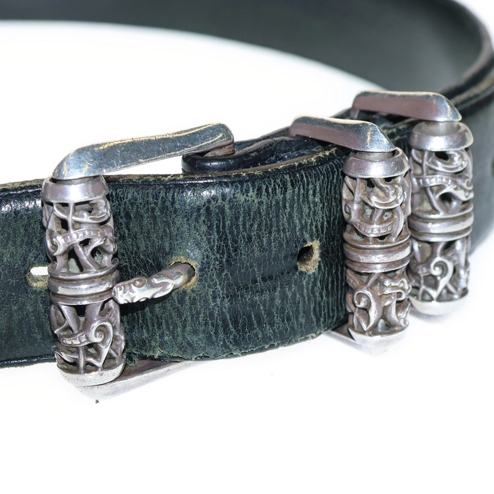 CHROME HEARTS(クロムハーツ) レザーベルト BLT CLT ROLLER 3PC/3PCケルティックローラー ブラック