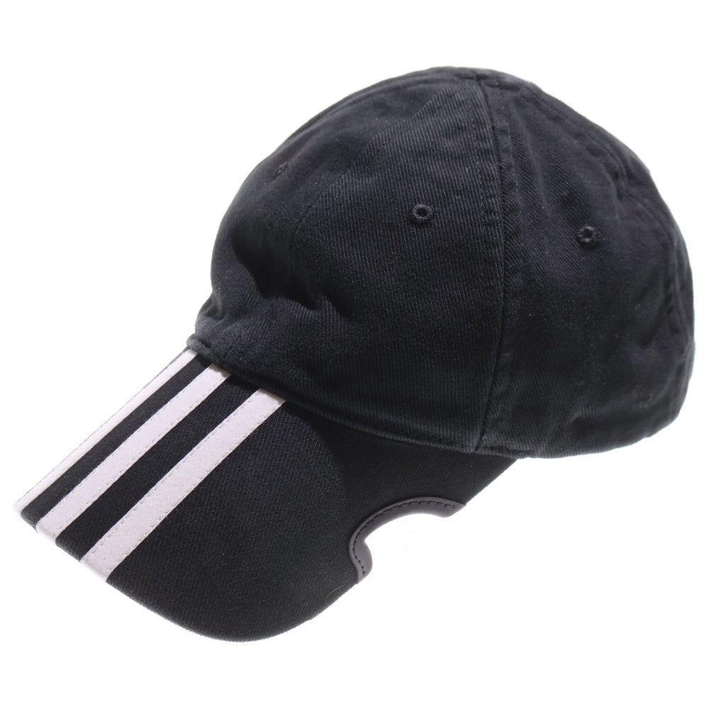 BALENCIAGA(バレンシアガ) ×ADIDAS ロゴストライプ ベースボールキャップ ブラック 712160 410B2