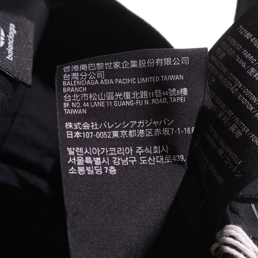 BALENCIAGA(バレンシアガ) ×ADIDAS ロゴストライプ ベースボールキャップ ブラック 712160 410B2