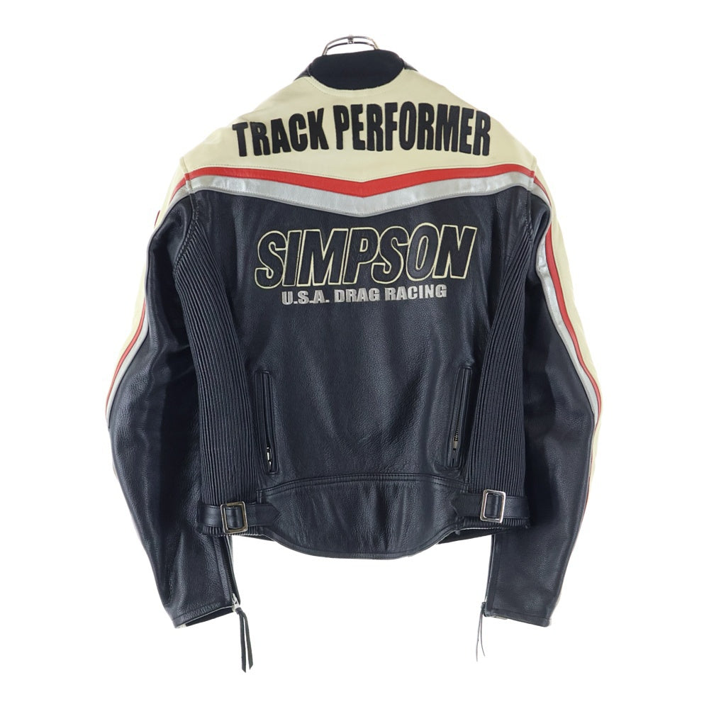 Jessica Simpson(ジェシカシンプソン) レーシングジャケット バイカージャケット レザー ワッペン ホワイト
