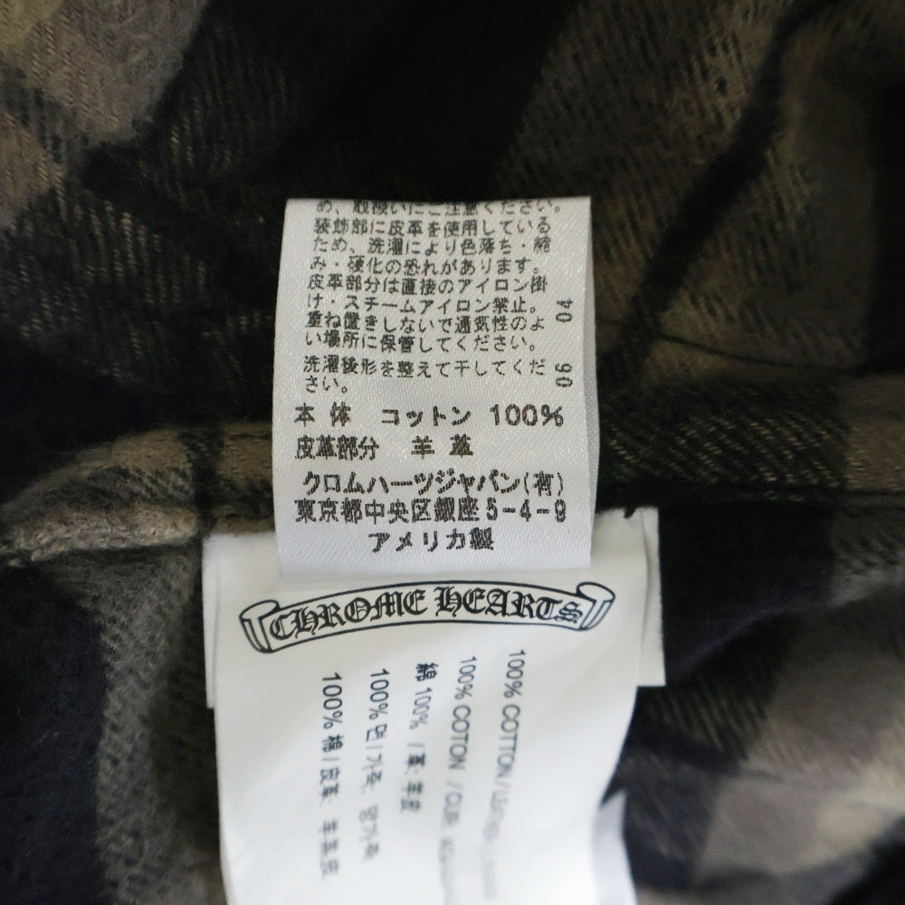 CHROME HEARTS(クロムハーツ) LOOSEENDS LS CHECK JVPタグ ルーズエンド クロスボールボタン ロングスリーブ ネルシャツ ブラック