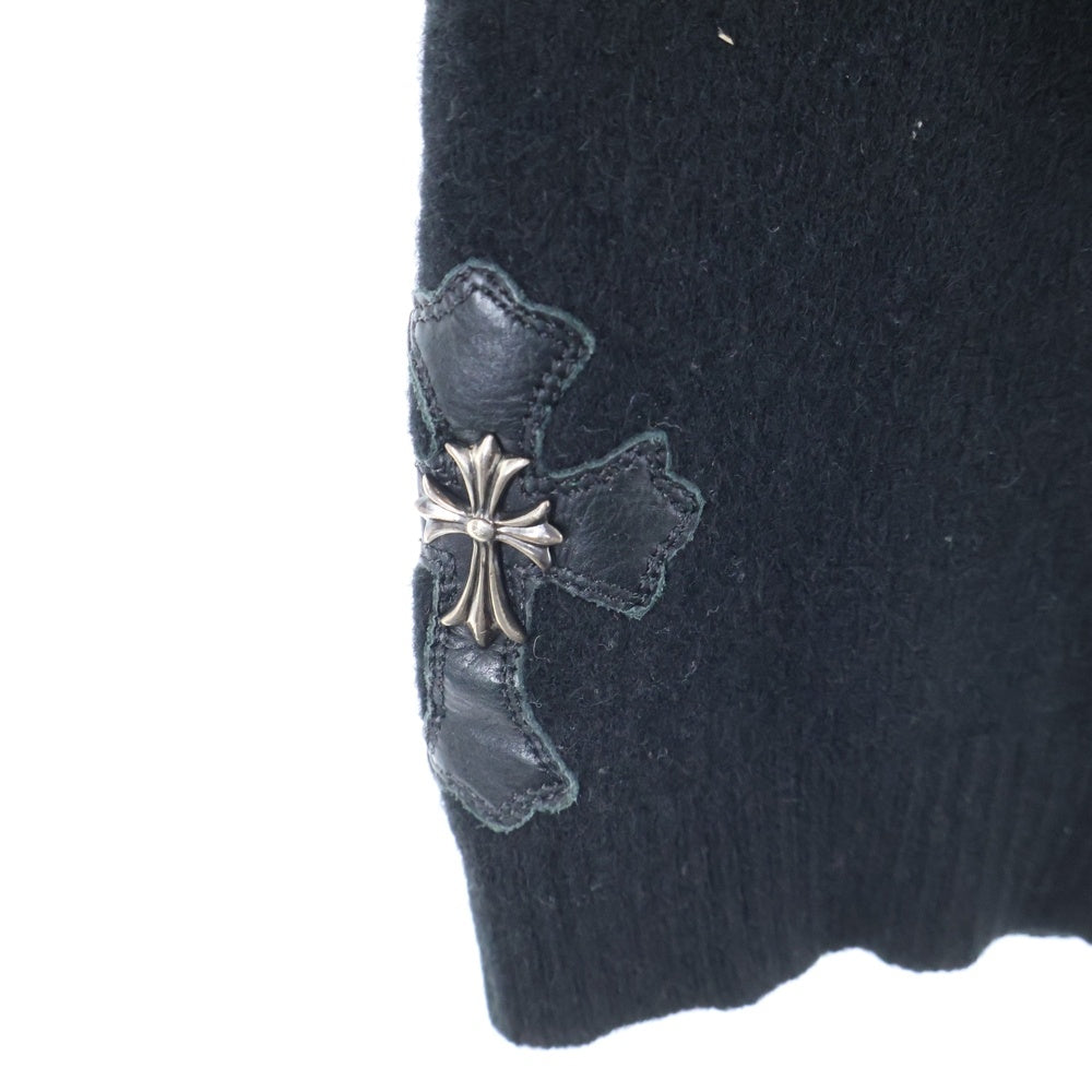 CHROME HEARTS(クロムハーツ) クロスボールボタン タイニーCHクロスクロスパッチ カシミヤハイネックニットセーター ブラック