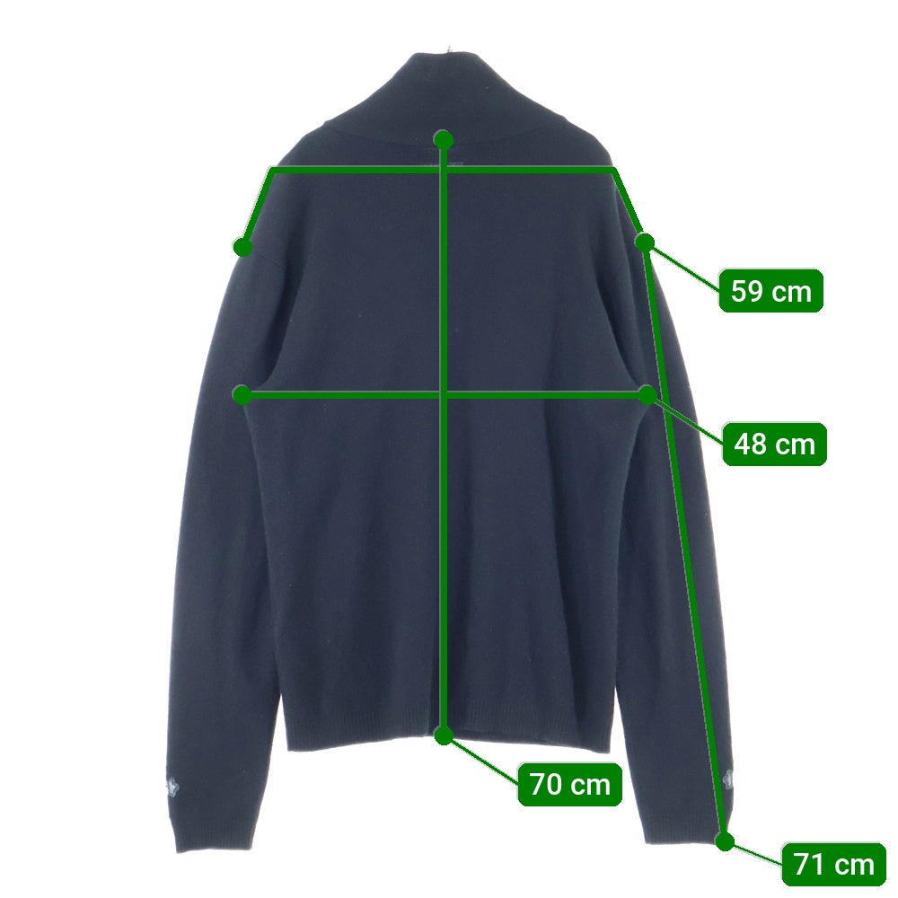 CHROME HEARTS(クロムハーツ) クロスボールボタン タイニーCHクロスクロスパッチ カシミヤハイネックニットセーター ブラック