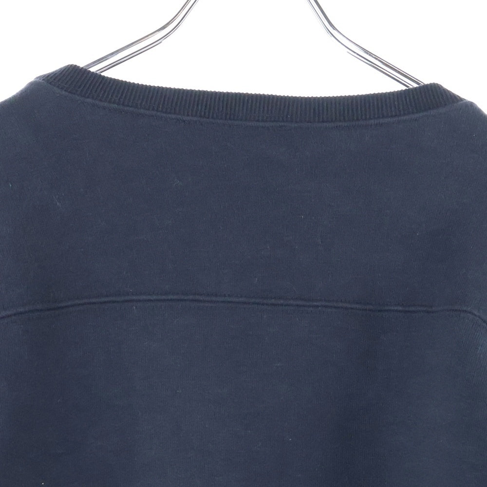 CHROME HEARTS(クロムハーツ) Y NOT クロスパッチ付き レザー切り替え クルーネック スウェット ブラック